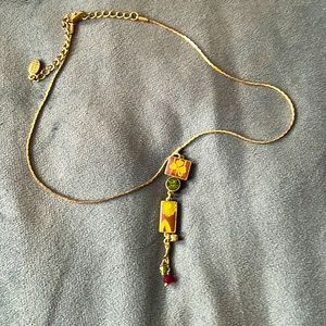 Pilgrim Enamel necklace with shamrock/plants